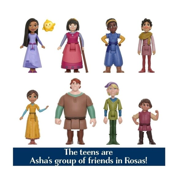 Disney WISH The Teens Pack of 8 Posable Mini Dolls & Star Figure Playset - Picture 3 of 4